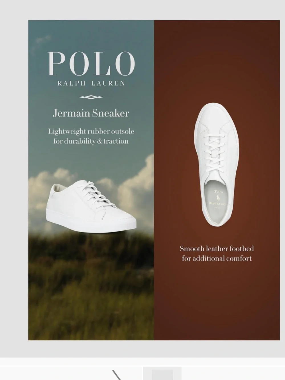Polo by Ralph Lauren White Low-Top Leather Sneakers